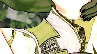 Elf Archer Gets Fucked in the Forest by a Goblin