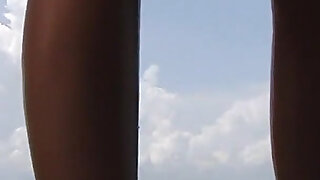 Sexy Skinny Latina Angelina Posing Nude at the Beach