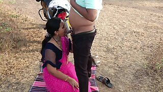 Indian Wife Outdoor Blowjob Licking Fingered and Fucked